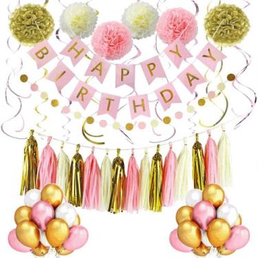 Imagem de Kit de balões de decoração de aniversário, 53 unidades de pompom de pa