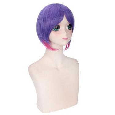 Imagem de Peruca de cosplay Atsukos Maedas, fantasia de anime, Halloween, 30cm -