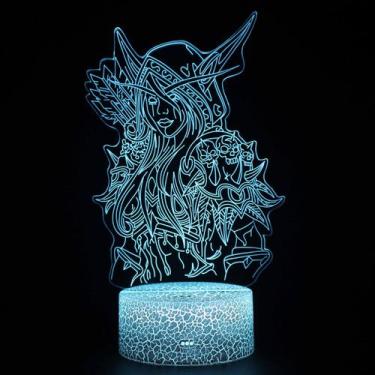 Imagem de Luz noturna LED 3D Worlds Of Warcrafts Sylvanas Windrunners - yiweisai