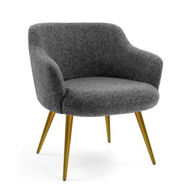 Imagem de Poltrona Decorativa Para Sala de Estar Pé Palito New Bronze Jade C06 L