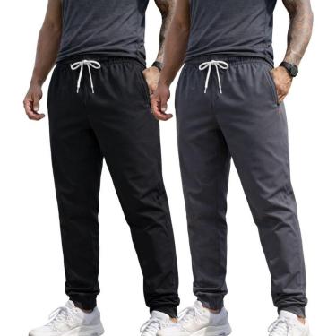 Imagem de Kit 2 Calças Masculina Dry Esportiva Treino Academia Com Bolsos-Masculino