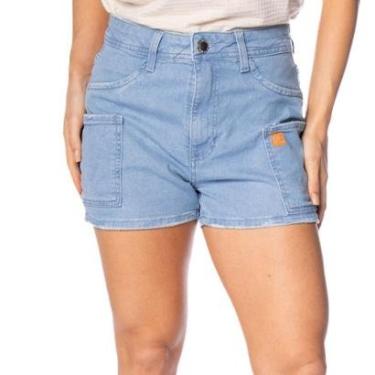 Imagem de Short Jeans Feminino Max Denim Bolsos Laterais Azul Claro-Feminino