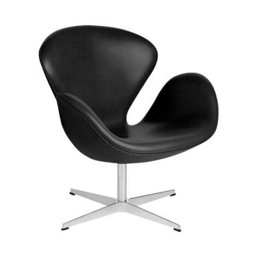 Imagem de Poltrona Swan Office Giratória Couro Sintético Preto