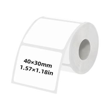 Imagem de Etiquetas Térmicas Brancas 40X30mm 10 Rolos Com 200 Etiquetas Cada Par