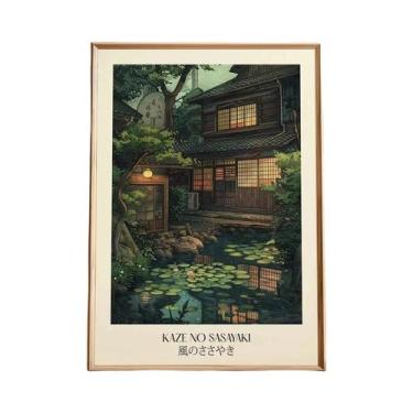 Imagem de Impressão Em Tela De Paisagem Ferroviária Japonesa Retrô De Rua Noturn