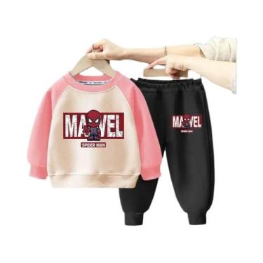 Imagem de Conjuntos De Moletom Infantil Marvel Para Meninos E Meninas, Pullover 