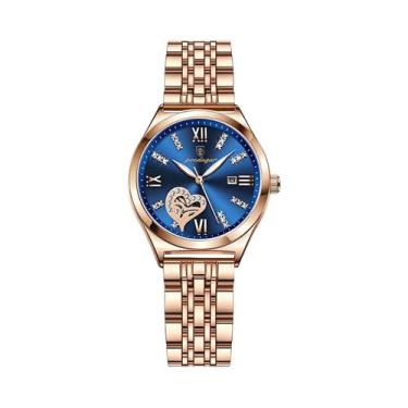 Imagem de Relógio De Pulso Feminino À Prova d'Água Com Data Luminosa Em Aço Inox