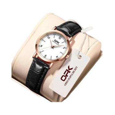 Imagem de Relógio De Pulso Feminino Elegante À Prova d'Água Com Pulseira De Cour