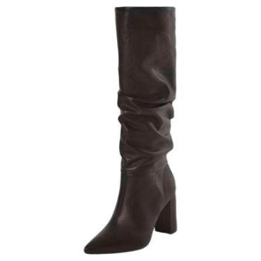 Imagem de Bota Feminina Salto Couro Resisitente Confortavel Via Marte-Feminino