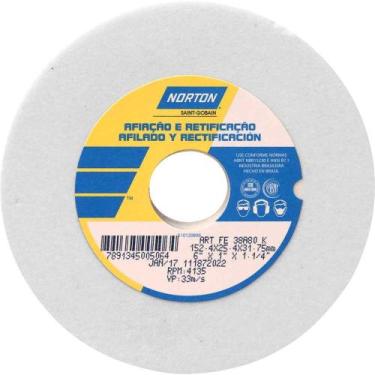 Imagem de Rebolo Reto 6" x 1" 38A Grão 80 Branco Norton OstenVonder