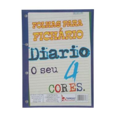 Imagem de Folhas Para Fichário 4 Cores 96 Folhas 20x27cm Tamoio