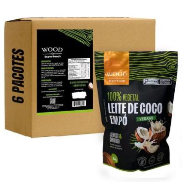 Imagem de Kit 6 Leite de Coco em Pó 100 Vegetal Vegano Sem Lactose 454g - Wood S