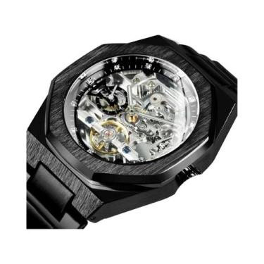 Imagem de Relógio Automático Masculino Prata Com Mostrador 3D De Diamantes, Tour