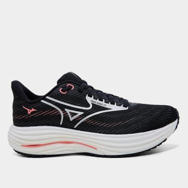 Imagem de Tênis Mizuno Wave Rider 29 Feminino, Preto, Branco, 37