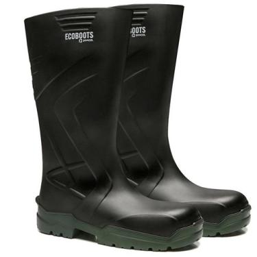 Imagem de Bota Cano Longo Ecoboots Polytech 91 BPUL100 PU Preto/Verde Bico Compo
