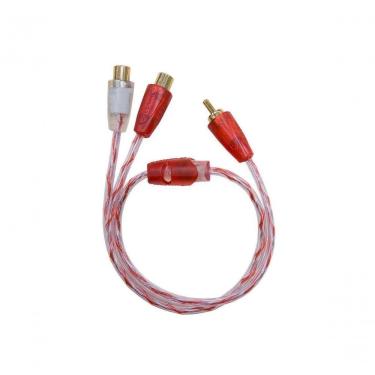 Imagem de Cabo Y RCA Stetsom PVC Cristal Bronze 1 Macho + 2 Fêmea 40CM para Áudio e Vídeo com Con...