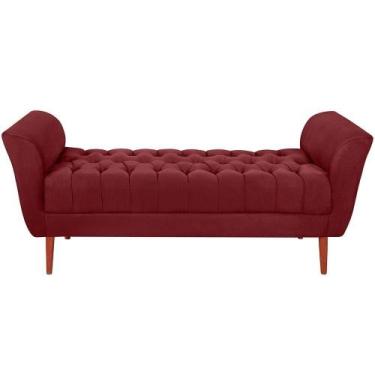 Imagem de Recamier Grecia 150cm Suede Vermelho Escuro Mpassos Vermelho Escuro - 