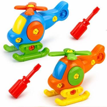 Imagem de Brinquedo Educativo Helicóptero de Montar com Chave - Kit 2 unidades -
