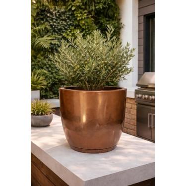 Imagem de Vaso Grande Cone Liso Polietileno Planta Luxo Jardim Varanda (Marrom Cacau)