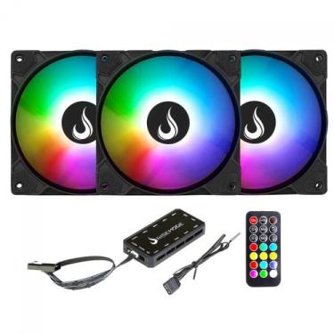 Imagem de Kit Fan Com 3 Unidades Rise Mode Z, ARGB, 120mm, Preto, RM-ZLD-5V-ARGB