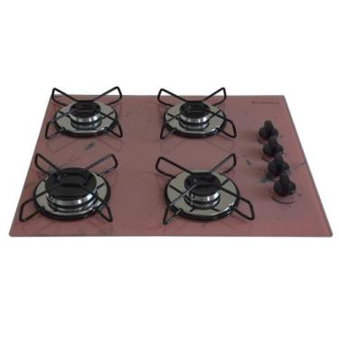 Imagem de Fogão Cooktop 4 bocas Ultra Chama 127 220v Marmore Rosa - Chamalar, 12