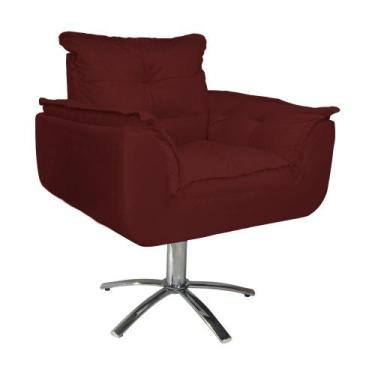 Imagem de Kit 2 Poltronas Decorativa Clínica Com Base Giratória de Metal Opala S