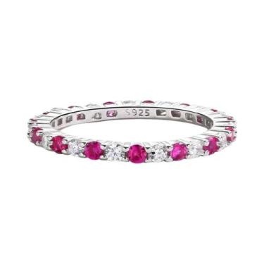 Imagem de Anel Feminino Empilhável Liso De Prata Esterlina 925 Com Zircônia 1.4m