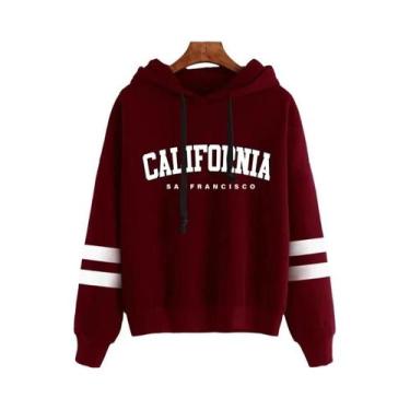 Imagem de Conjunto De Moletom Casual Feminino Com Listras, Calça E Blusa Com Cap