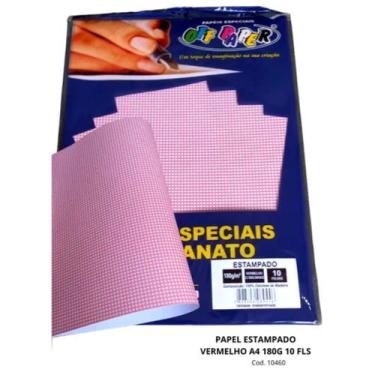 Imagem de Papel Estampado Vermelho A4 180g 10 Fls - Off Paper