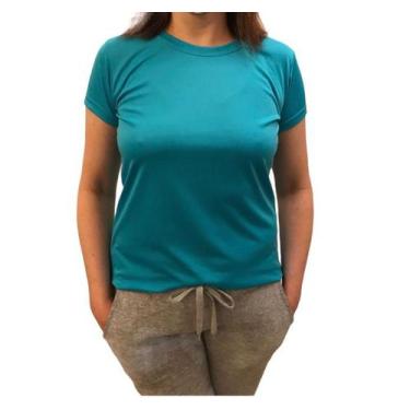Imagem de Camiseta Dry Fit Feminina Fitness 100% Poliester Academia Treino Corri