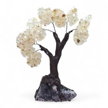 Imagem de Árvore Pedra Natural Citrino com Base Drusa Ametista 17 cm - flash