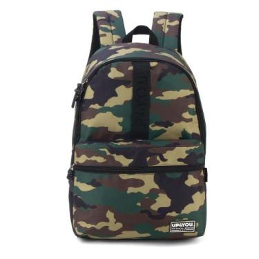Imagem de Mochila Juvenil De Costas Passeio Escolar Camuflada Up4you, Militar