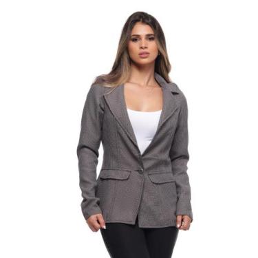 Imagem de Blazer Cinza Alfaiataria Dia a Dia - Razon Jeans, 36, Cinza