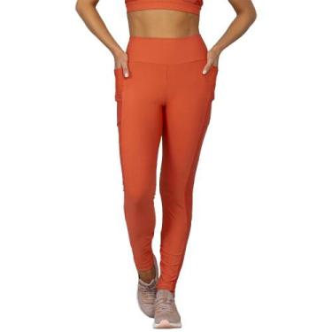 Imagem de Legging Run More Mix Texture Feminina, Vermelho, G