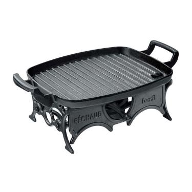 Imagem de Réchaud Mil Chapa Grill Alça de Ferro Fundido com Fogareiro e Espiriteira 30x24cm Preto Panela Mineira