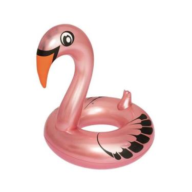 Imagem de Boia Inflável Cisne Perolado Rosa C/ Fralda 1,28m (Suporta até 90kg) -