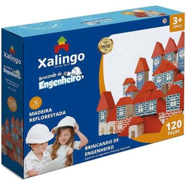 Imagem de Blocos de Montar Brincando de Engenheiro com 120 Peças - Xalingo