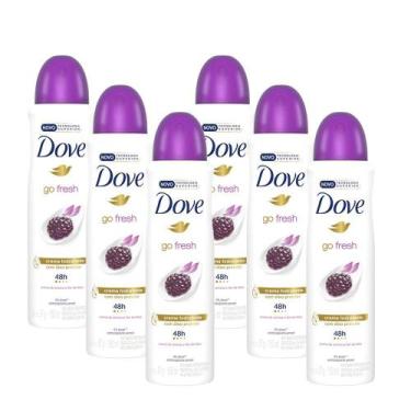 Imagem de Kit 6 Desodorante Antitranspirante Aerosol Dove Go Fresh Amora e Flor 