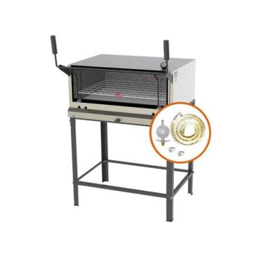 Imagem de Forno Assador Refratário Lastro Pizza Pão Gás PRP-860 + Kit Gás 1kg - 
