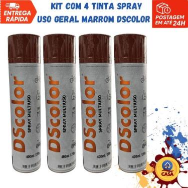 Imagem de Tinta Spray Uso Geral Marrom DSColor - Kit com 4 unidades - DS Color