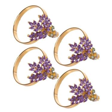 Imagem de Conjunto 4 Anéis para Guardanapos Lavander Roxo Zamac - Wolff