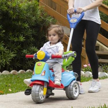 Imagem de Triciclo Infantil Avespa Colorido com Carrinho de Passeio 3 Rodas para