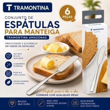 Imagem de Jogo de Espátulas para Manteiga Tramontina Amazonas 6 Peças Aço Inox