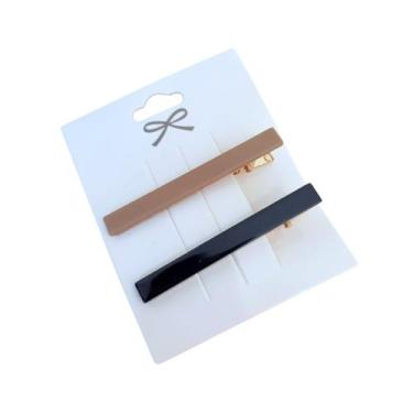 Imagem de Kit com 2 Presilhas Bico de Pato Finas em Cores Mistas - - Pistache Ac