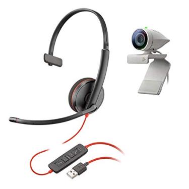Imagem de Plantronics Poly - Studio P5 Webcam Com Blackwire 3210 Kit De Fone De Ouvido (+ Polycom) - 1080P HD Hd Videoconferência Câmera & Single-Auricular Headset USB-A - Certificado Para Zoom E Equipes