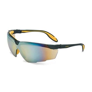 Imagem de UVEX by Honeywell 763-S3523 Genesis X2 Safety Eyewear, Black and Yellow Frame, Gold Mirror Lens, Ultra-dura Anti-Scratch Coating (Pack of 10)