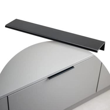 Imagem de 5 Puxador Para Móveis Slim Alumínio 128mm Proteção Antiviral (Preto)