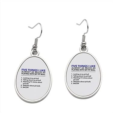 Imagem de Brinco Five Things I Like Pit Bull - Brincos com pingente para meninas - Presente de festa de aniversário dos namorados
