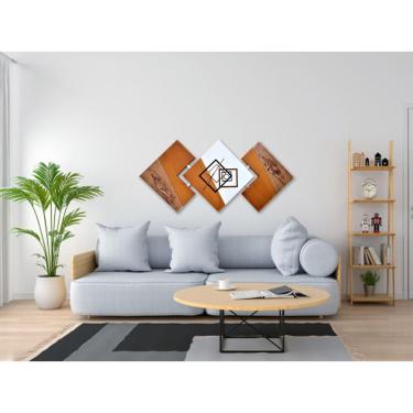Imagem de Quadro de Sala Decorativo Moderno Mostarda Artesanal 60x120
