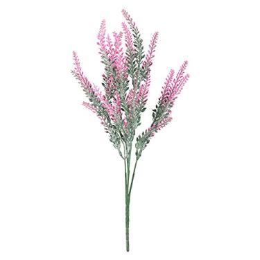 Imagem de Lavanda Artificial - Plantas de seda artificial realistas para artesanato ou decoração de casa - ótimas para emparelhar com pacotes de outras flores falsas/secas para criar lindos buquês(Pink)